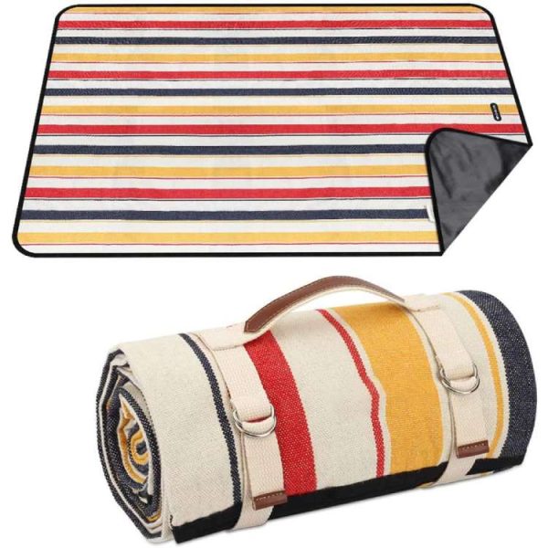 Outdoor INS Wind Folding Canvas Handle Picnic Mat