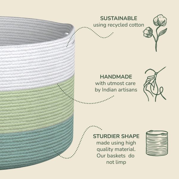 Large Recycled Cotton Rope Laundry Basket