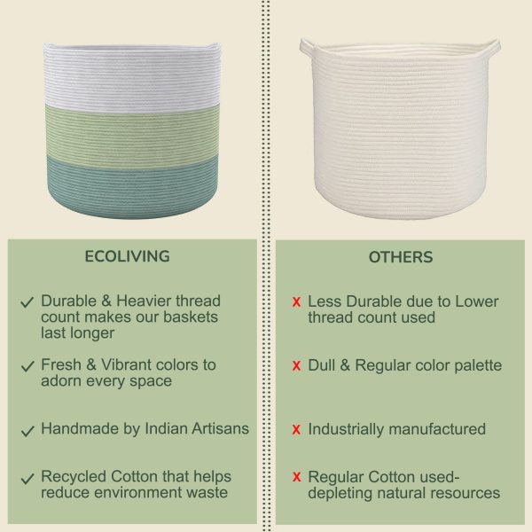 Large Recycled Cotton Rope Laundry Basket