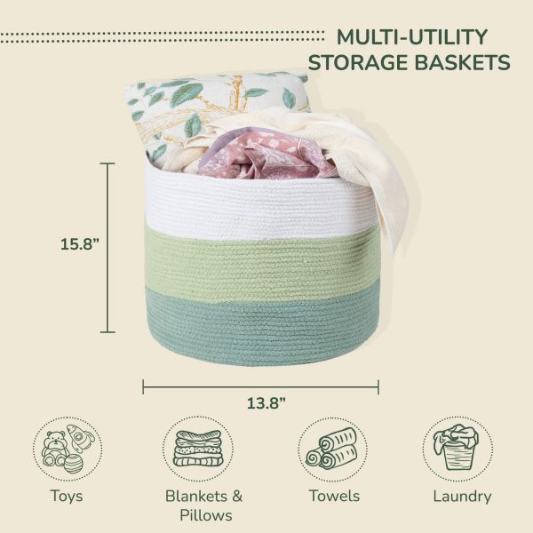 Large Recycled Cotton Rope Laundry Basket