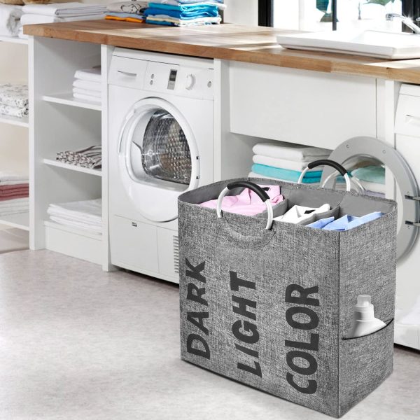 3 Compartment Divided Handle Laundry Hamper