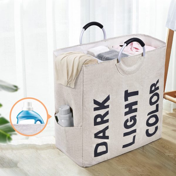 3 Compartment Divided Handle Laundry Hamper