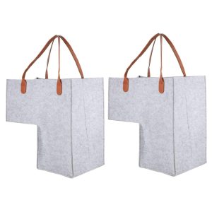 2Pcs Large Felt Clothes Foldable Laundry Basket