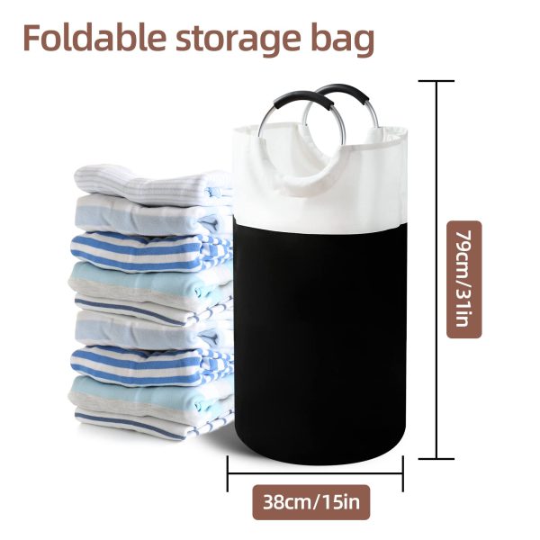 2 Pack Large Tall Collapsible WaterproofDirty Clothes Laundry Baskets