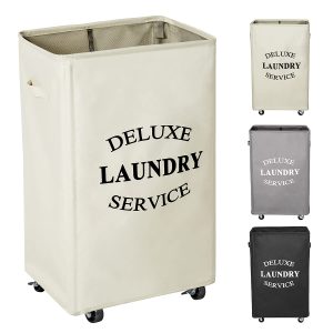 Large Rolling Wheels Collapsible Clothing Laundry Basket