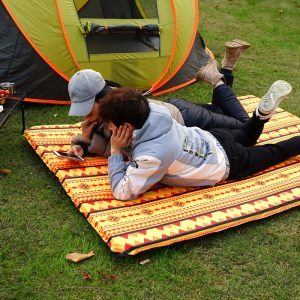 Ethnic style double inflatable cushion double air holes for children's picnic mat