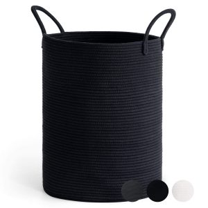 Tall Modern Woven Rope Laundry Basket