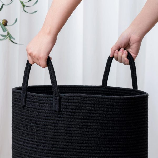 Tall Modern Woven Rope Laundry Basket