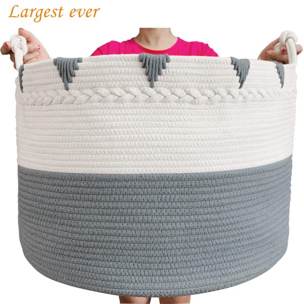 Large Cotton Rope Blanket Laundry Basket