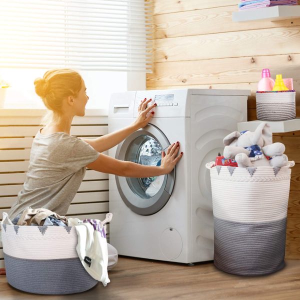 Large Cotton Rope Blanket Laundry Basket