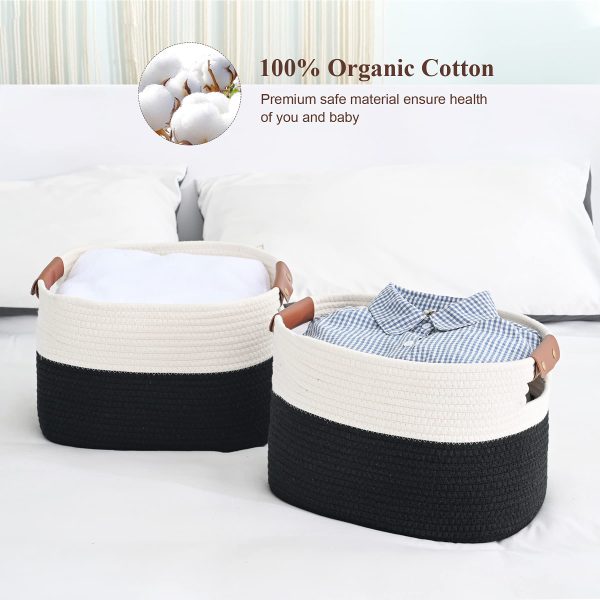 2 Pack Collapsible Rope Decorative Storage Laundry Basket