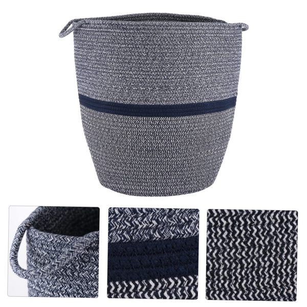 Woven Large Wicker Stripe Washing Storage Laundry Basket