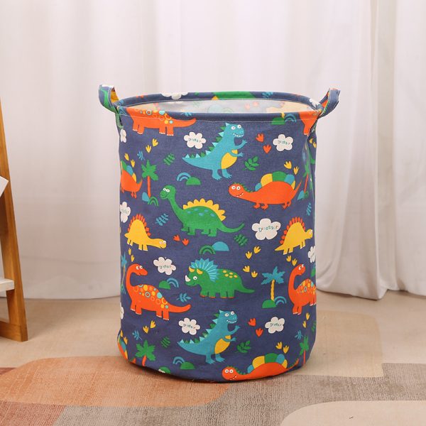 Waterproof Round Hamper Fish Printing Household Laundry Basket