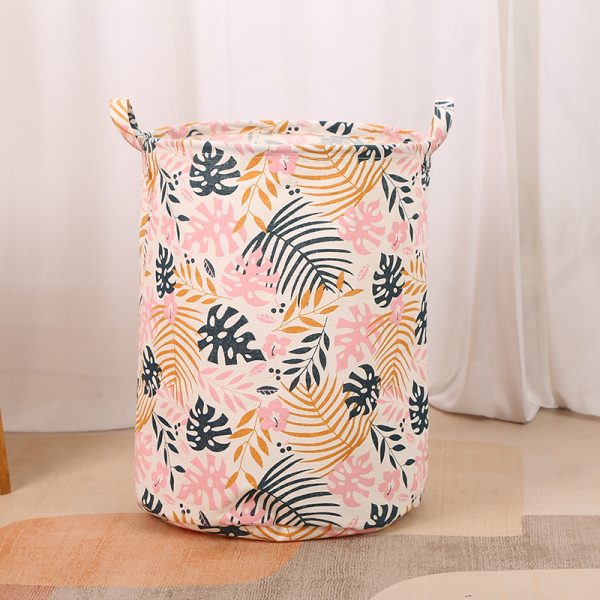 Waterproof Round Hamper Fish Printing Household Laundry Basket