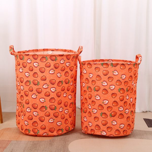 Waterproof Round Hamper Fish Printing Household Laundry Basket