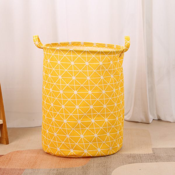 Waterproof Round Hamper Fish Printing Household Laundry Basket