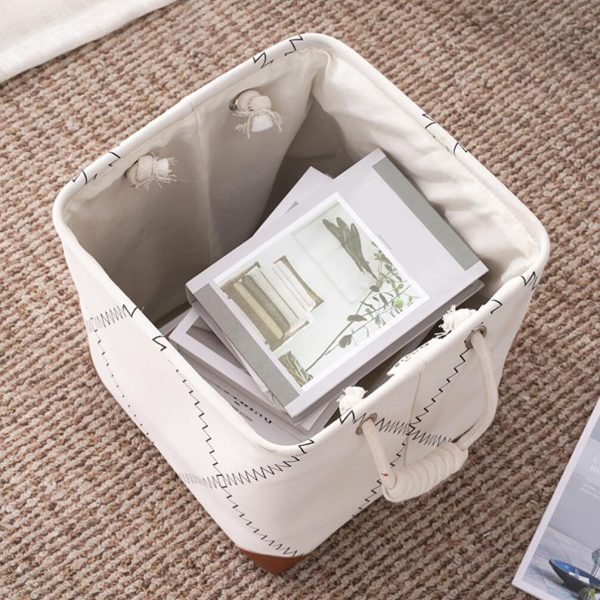 Foldable Rope Handles Dirty Clothes Storage Laundry Basket