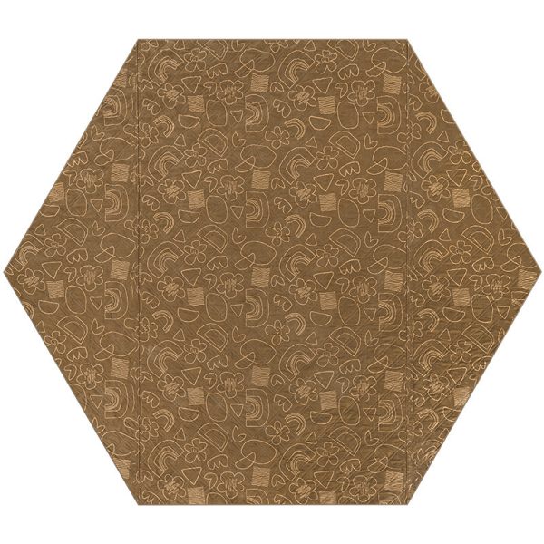 The tan ultrasonic hex print picnic mat, easy to store