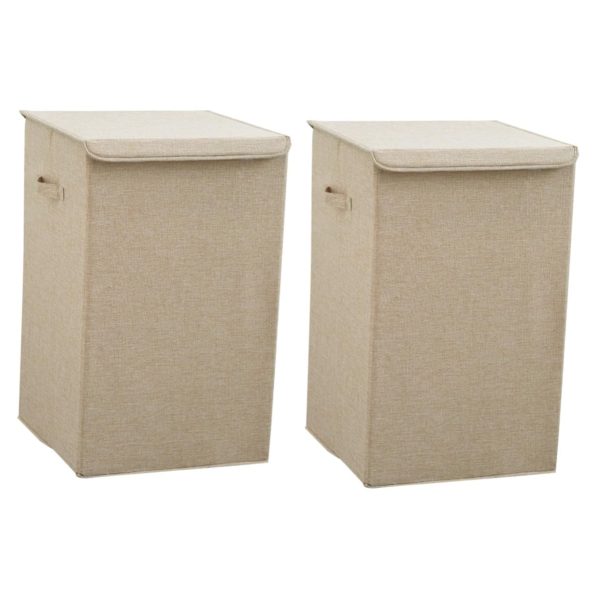 2PCS Multifunctional Lid Quadrate Storage Laundry Baskets