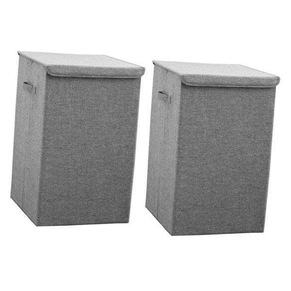 2PCS Multifunctional Lid Quadrate Storage Laundry Baskets