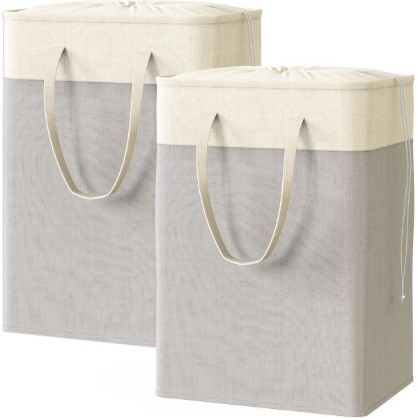 2Pack Simple Houseware Rectangle Collapsible Laundry Basket