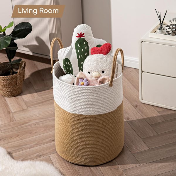 Large Tall Woven Rope Laundry Basket