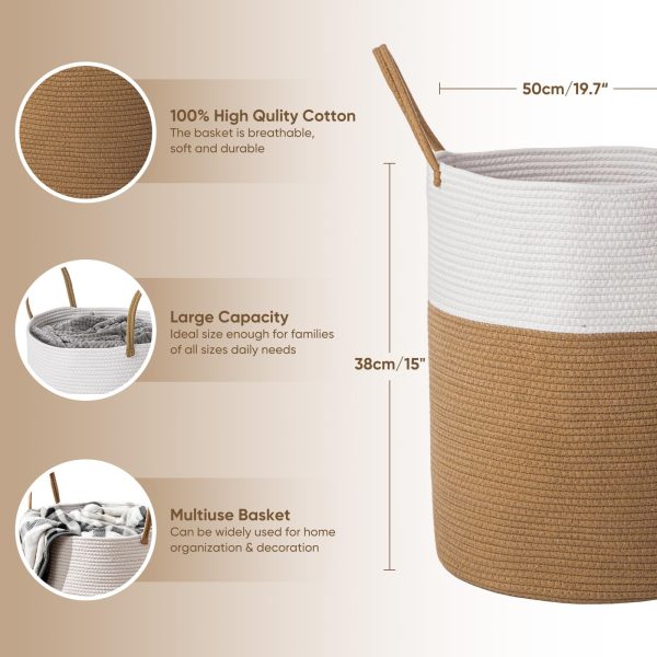 Large Tall Woven Rope Laundry Basket