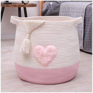 Large Tassel Woven Storage Laundry Basket