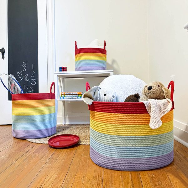 Large Rainbow Colorful Storage Laundry Basket