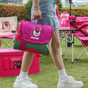 Lotso pattern pink hand-held thickened needle punched cotton padded picnic mat