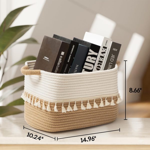 3 Pack Woven Cotton Rope Clothes Storage Laundry Basket