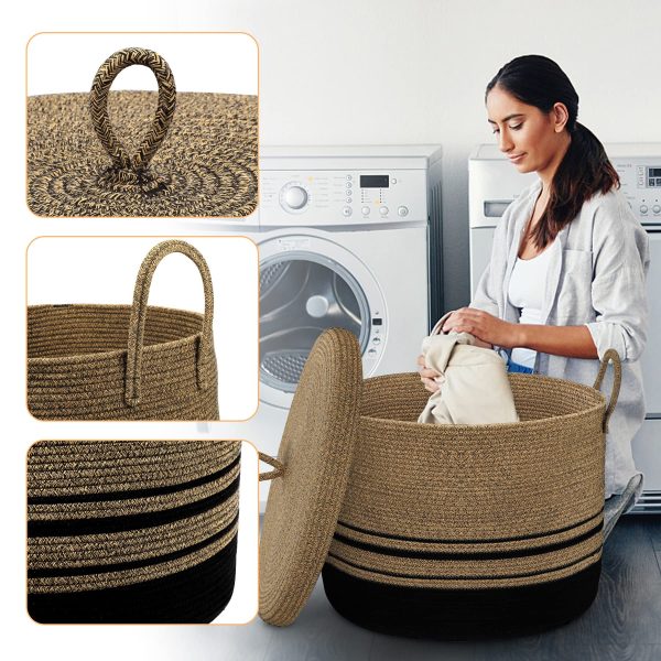 Large Woven Rope Blanket Laundry Basket