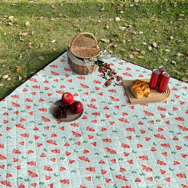 Colorful leaf pongee waterproof foldable portable picnic mat