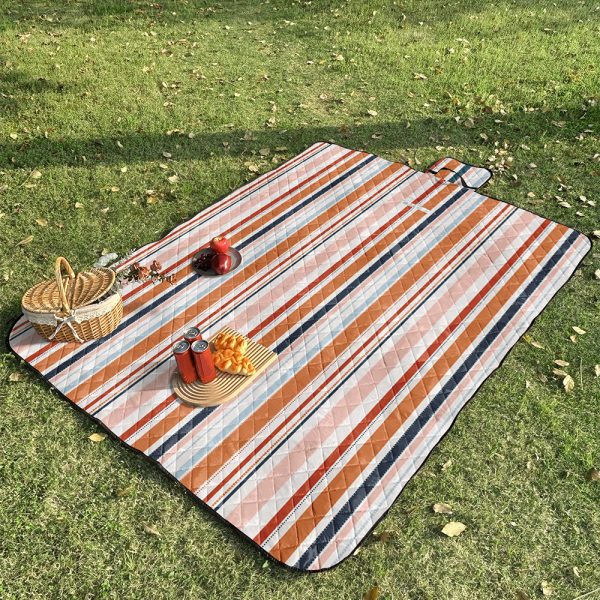 Colorful leaf pongee waterproof foldable portable picnic mat