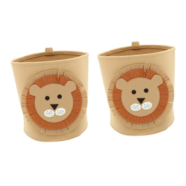 2pcs Collapsible Lion Clothes Storage Storage Basket