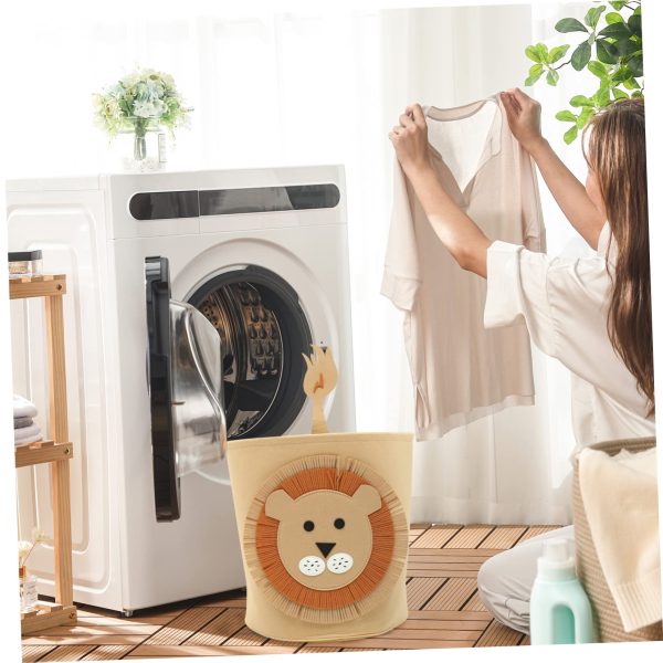 2pcs Collapsible Lion Clothes Storage Storage Basket