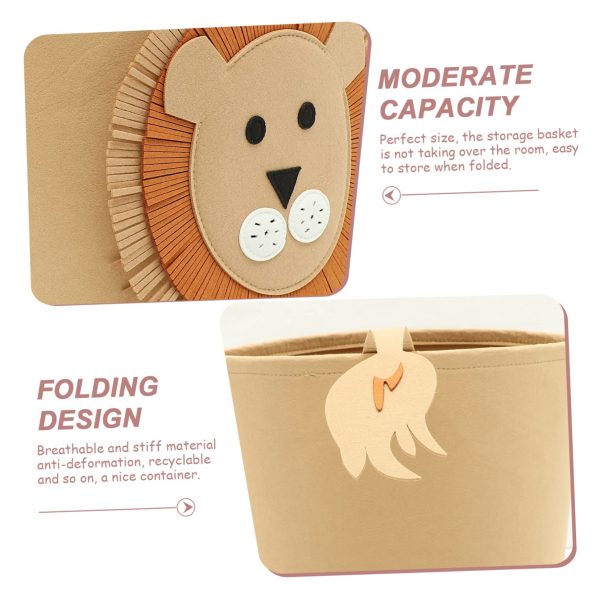 2pcs Collapsible Lion Clothes Storage Storage Basket