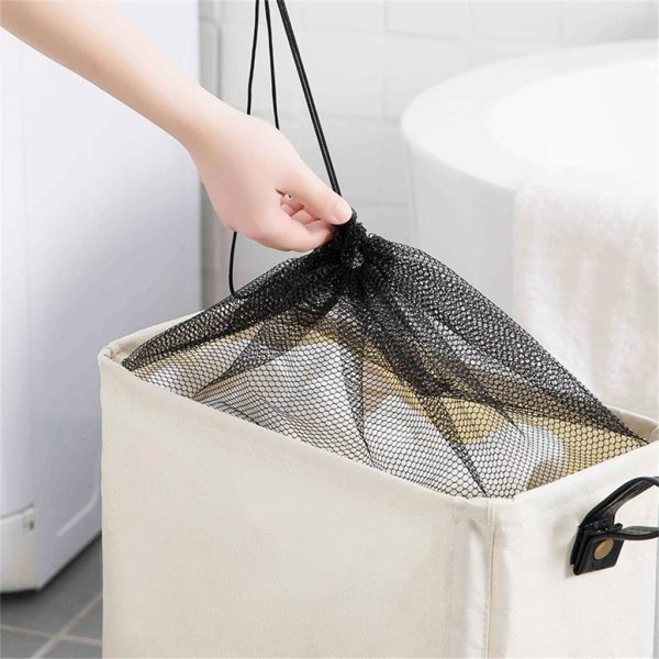 Foldable Wheels Caster Clothes Storage Laundry Basket