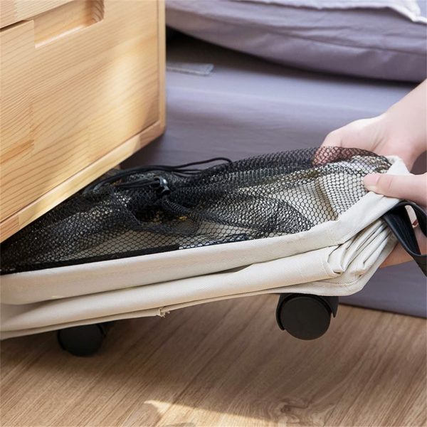 Foldable Wheels Caster Clothes Storage Laundry Basket