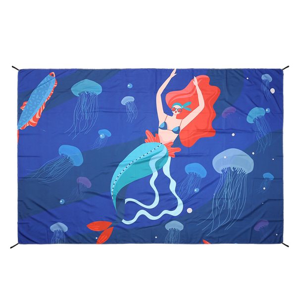 Underwater World Print Pattern Portable Pocket Beach Mat Picnic Mat
