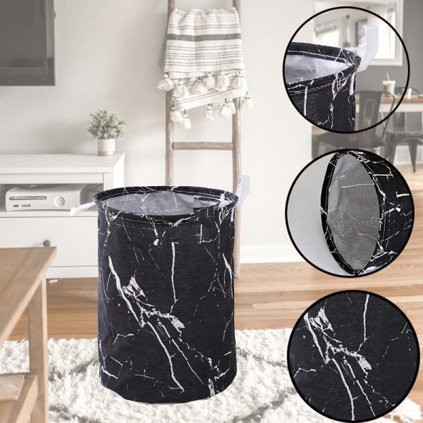 Waterproof Marble Printing Pattern Clothes Storage Laundry Basket