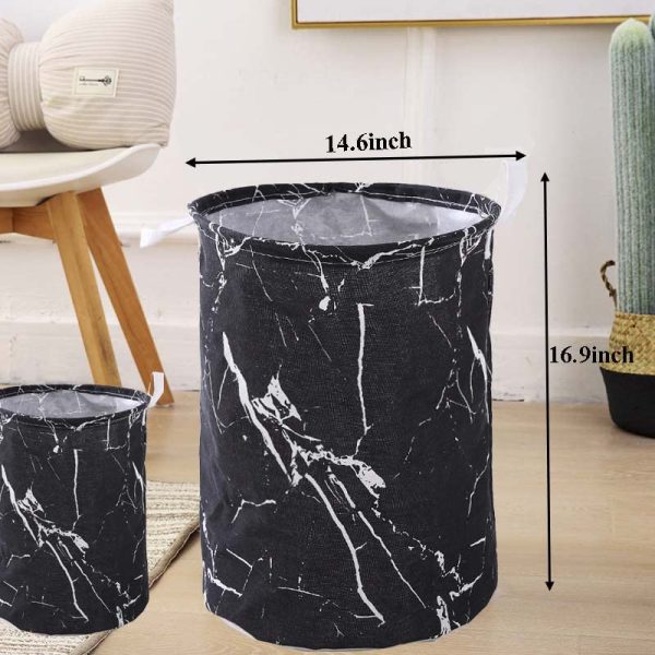 Waterproof Marble Printing Pattern Clothes Storage Laundry Basket