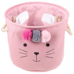 Cute Pink Cat Clothes Laundry Basket