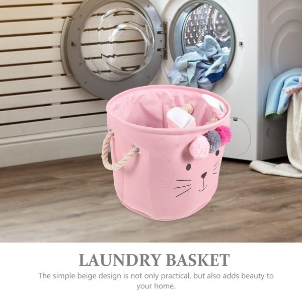 Cute Pink Cat Clothes Laundry Basket