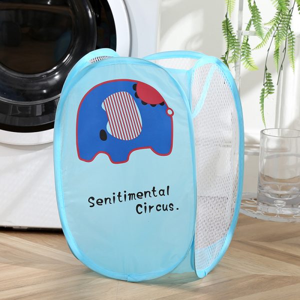 Collapsible Cartoon Pattern Clothes Storage Laundry Basket