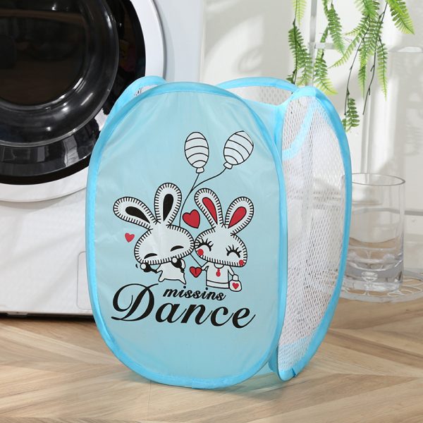 Collapsible Cartoon Pattern Clothes Storage Laundry Basket