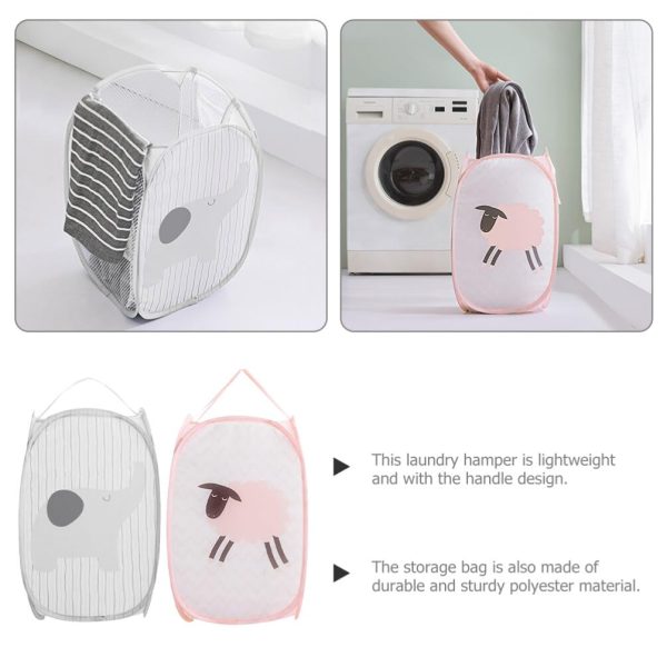 2PCS Collapsible Mesh Popup Laundry Basket