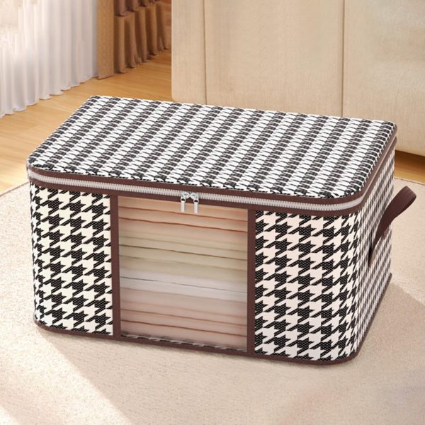 Large Sweater Houndstooth Cotton Quilt Storage Bag