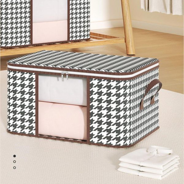 Large Sweater Houndstooth Cotton Quilt Storage Bag