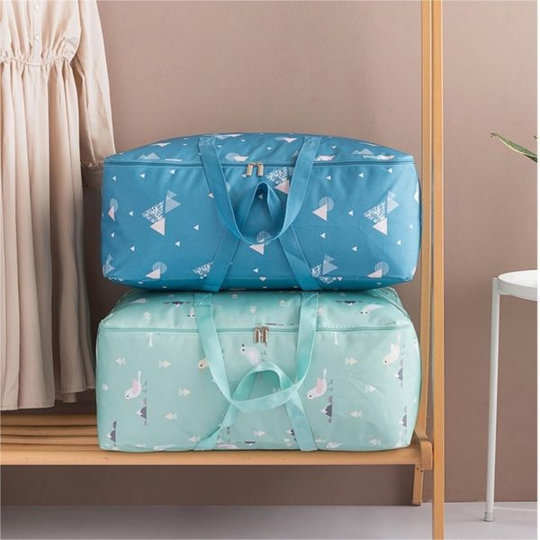 Wardrobe Clothing Quilt Blanket Blue Triangle Storage Bag